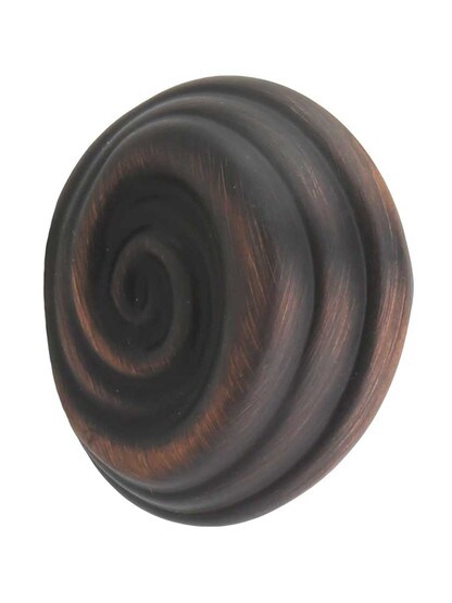 Lille Palm-Leaf Cabinet Knob - 1 1/4 inch Length in Brushed Oil Rubbed Bronze.